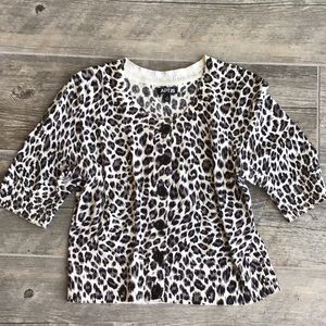 Shortsleeved leopard cotton cardigan size m